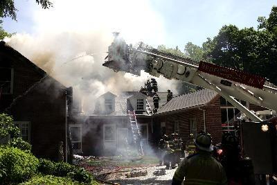 BHFD TL-57 in operation at 77 Chesnut Ridge Road Fire. (Spring 09)